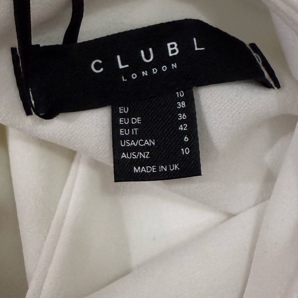 CLUB L. LONDON EMELIA WHITE PUFF-SLEEVE SKATER DRESS - 6 - Picture 7 of 8